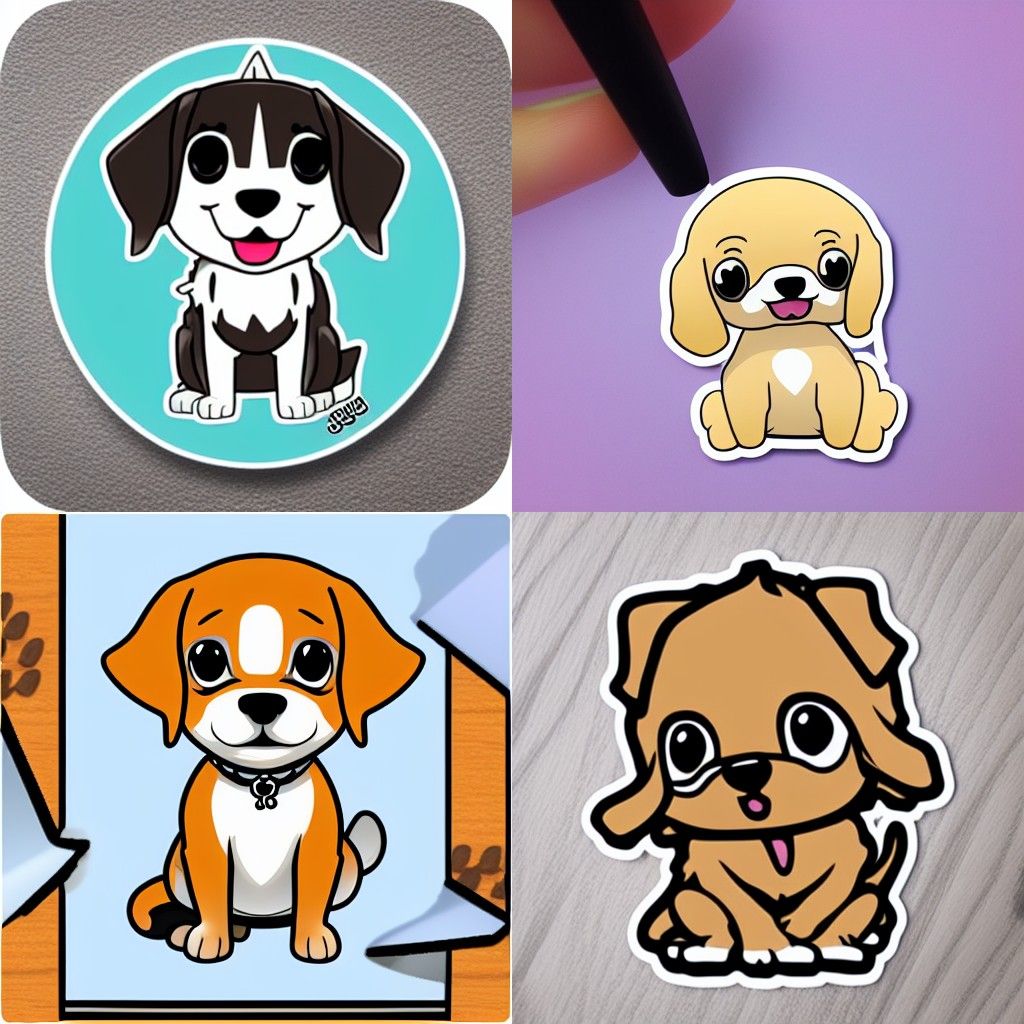 Cute Chibi Dog | anime sticker - AI Generated Artwork - NightCafe Creator