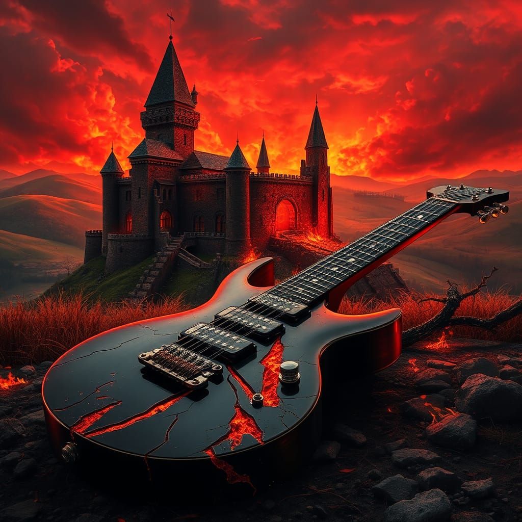Transilvania Metal. The background a castle from Transylvani...