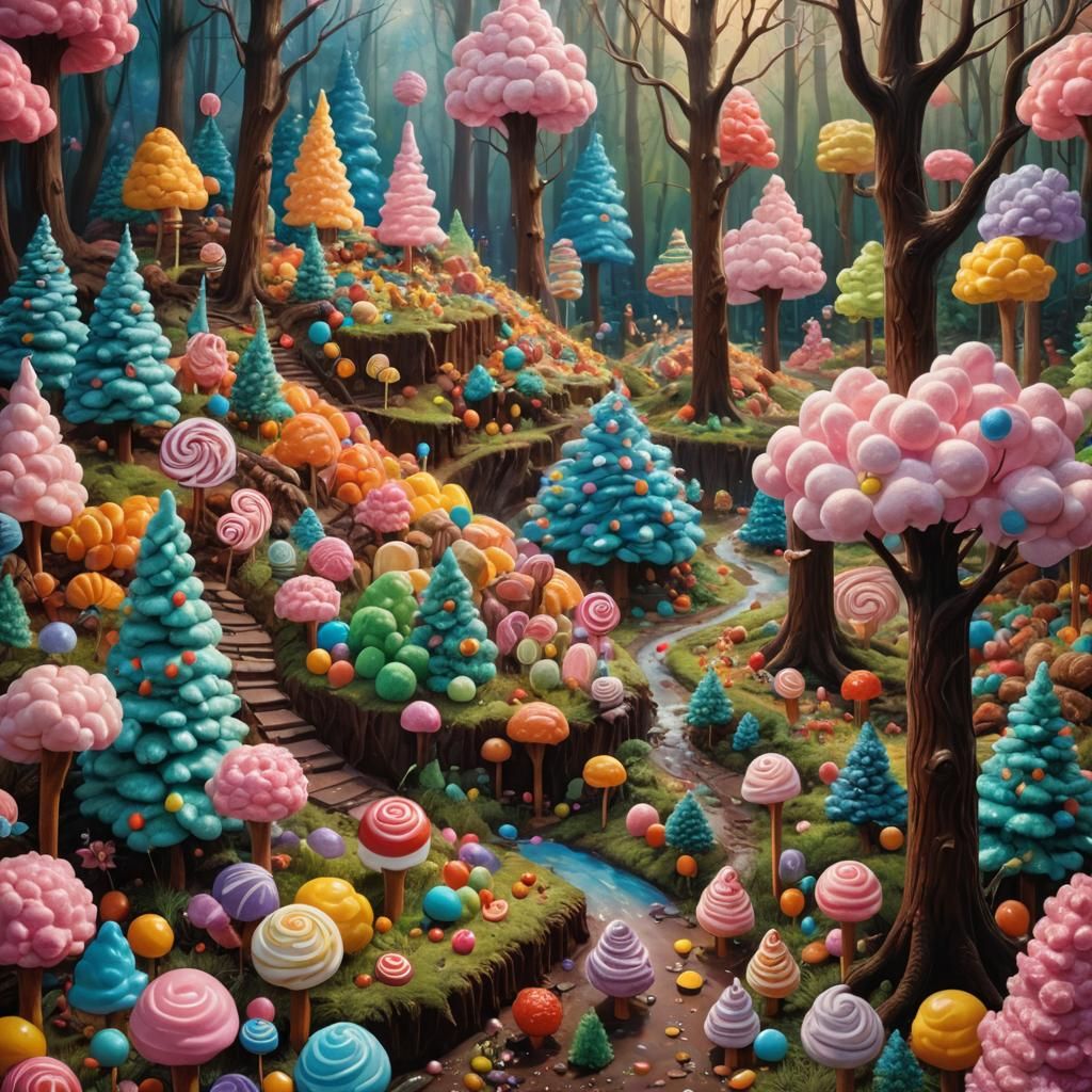 A forest made out of sweets  by @Daleone