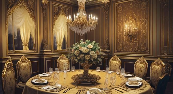 Saint Germain at a Royal Dinner, Rococo Style