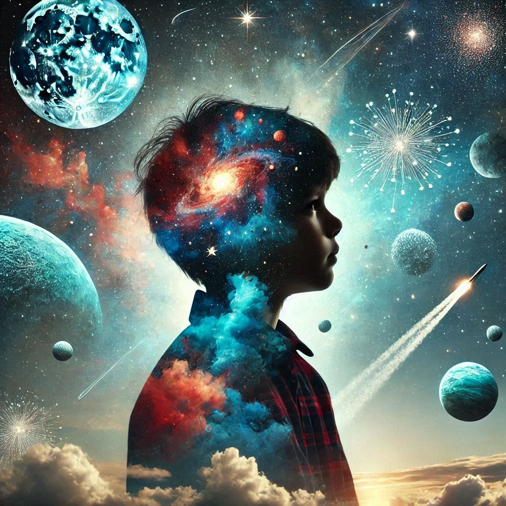 double exposure beautiful fantasy DALL-E 3 portrait landscape..