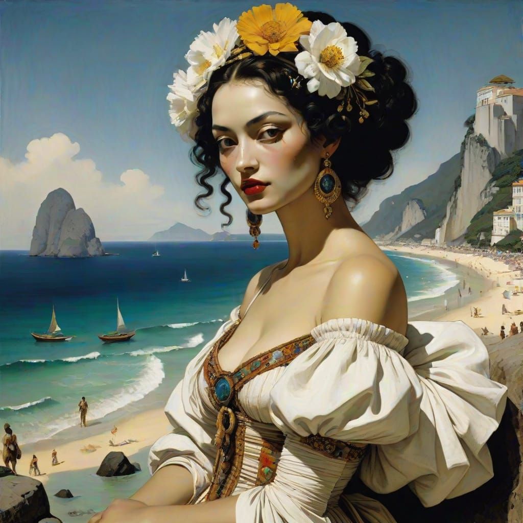 Surrealist Portrait of the Girl from Ipanema in Opulent Art ...