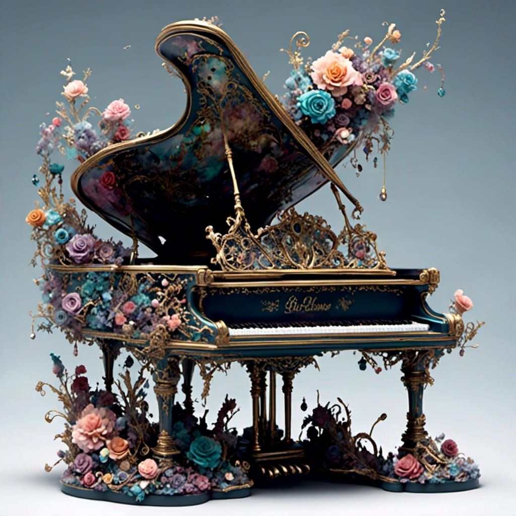 <lora:Cosmic steampunk:1.0> grand piano