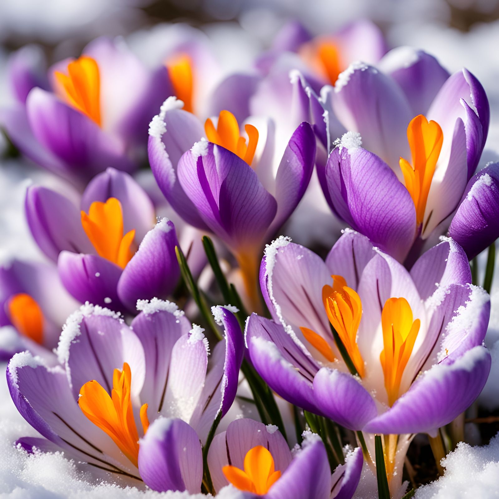 Crocusses in the snow  by @Laevos