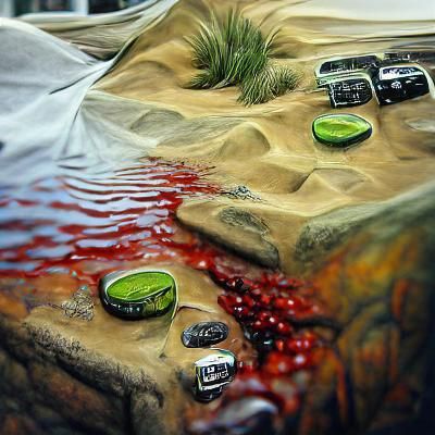 Undead oasis detailed painting hyperrealism
