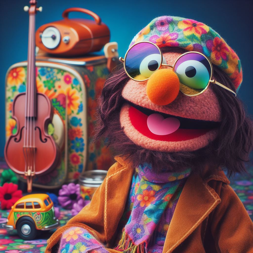 Muppet show in the style of the 60s, hippie style - 1 - AI Generated ...