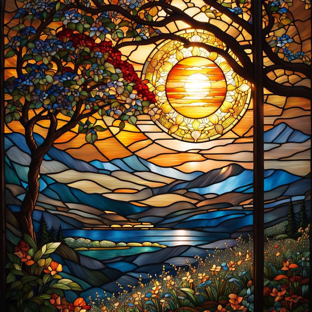 Stained glass window of the sunrise  by @Morrighan