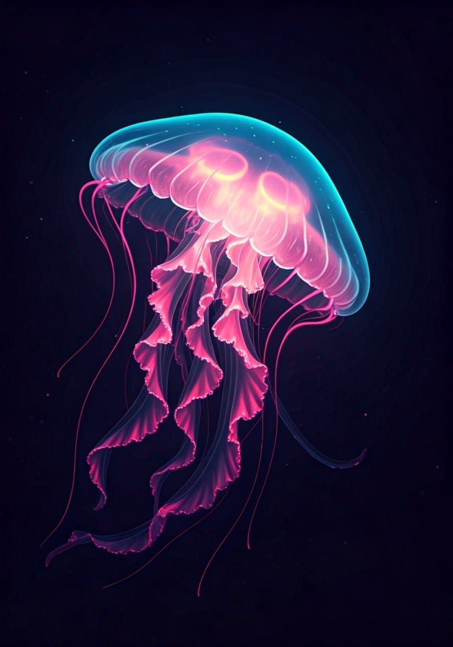 psychedelic fluorescent jellyfish.  by @svetionicar