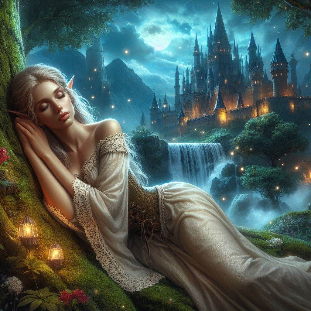 Esme the Forest Elf in restful slumber