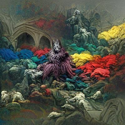 Colors of Chaos, in the style of Gustave Doré