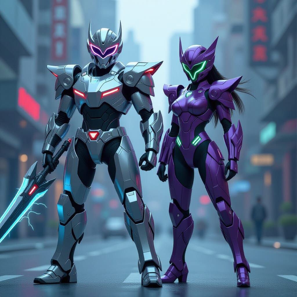 A heroic duo stands ready