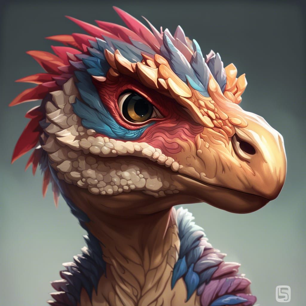 Baby velociraptor  by @King Rain Phoenix Tilla 
