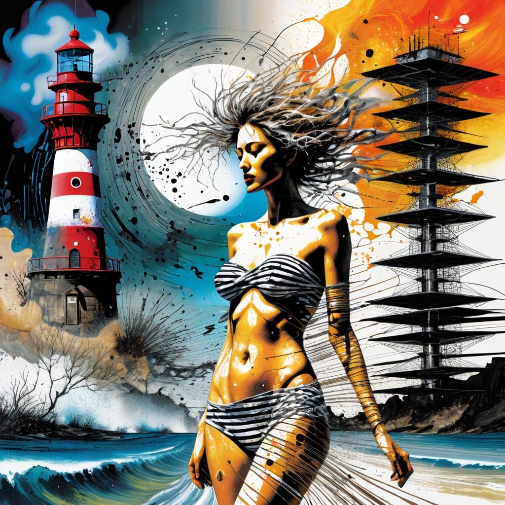 Lighthouse and swimming 