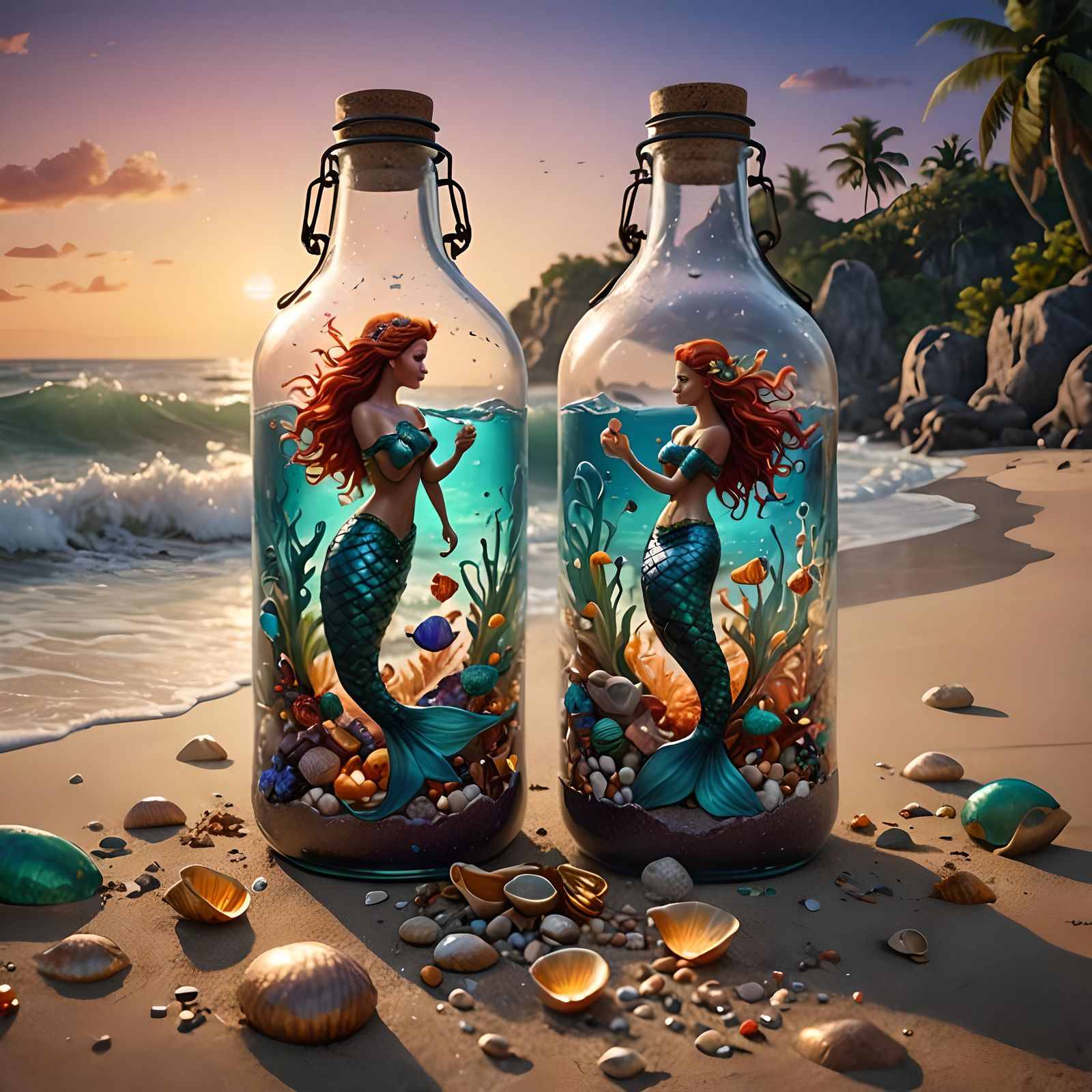 A Mermaid in a bottle. Is it a message ?  by @Francis H