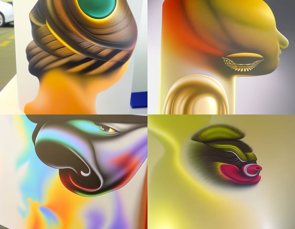 greasy hand on head airbrush art complementary colors fine d...