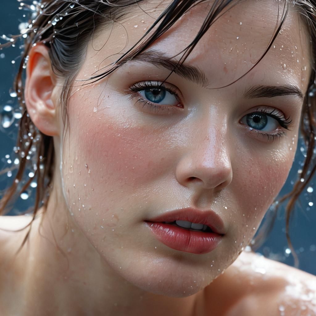 桂林山水甲天下。/// Eerily elegant female portrait, serene meditative expression, head and shoulders. Non-generic female beauty defined by subtle, i...