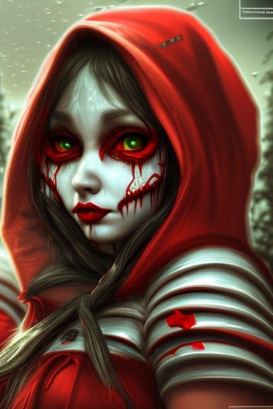 American McGee's red riding hood, beautiful face symmetrical...