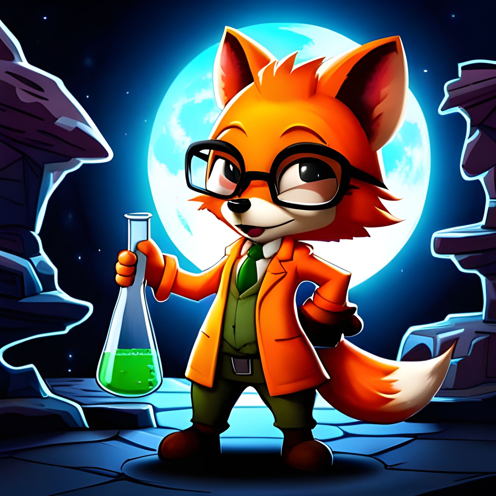 Fox Mad Scientist - AI Generated Artwork - NightCafe Creator