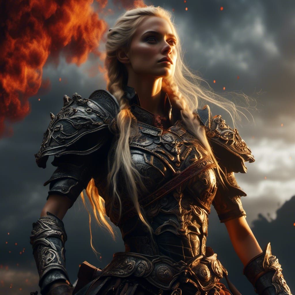 Dark Elf Warrior on Armored Horse