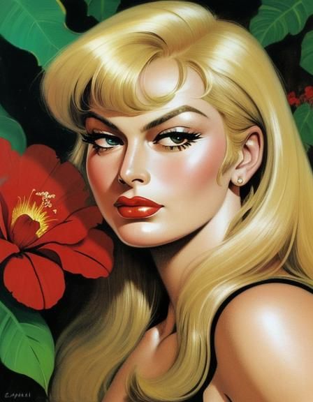 Anita Ekberg in the jungle - AI Generated Artwork - NightCafe Creator