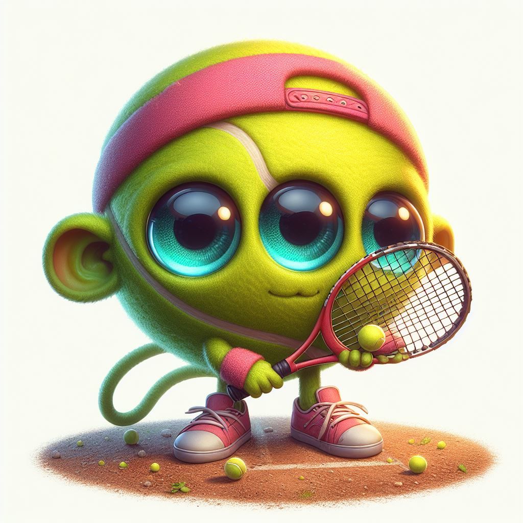Alien tennis mascot