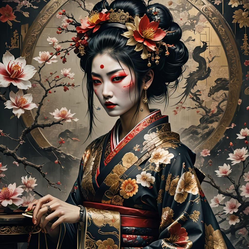 Stunning yakuza geisha