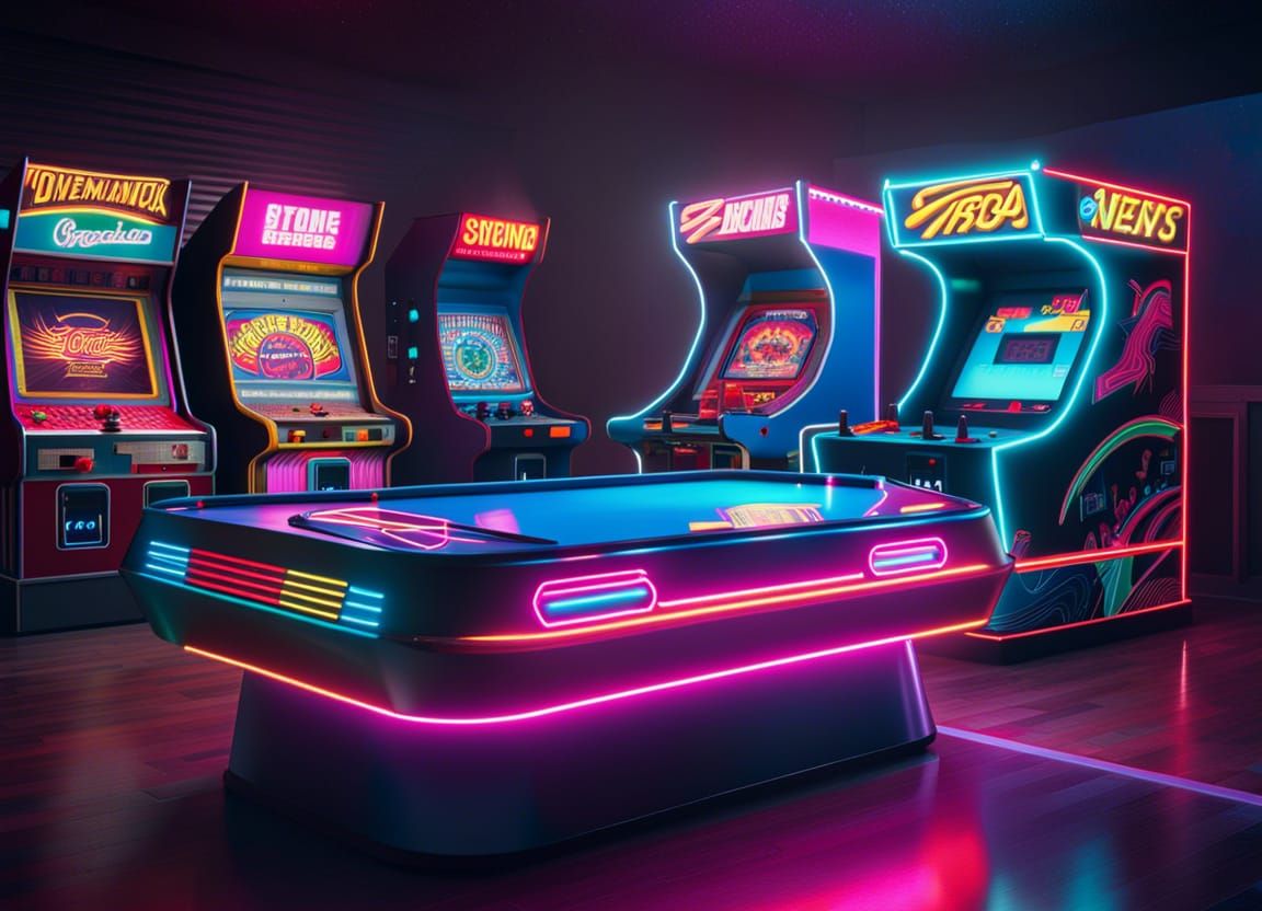 Neon arcade - AI Generated Artwork - NightCafe Creator