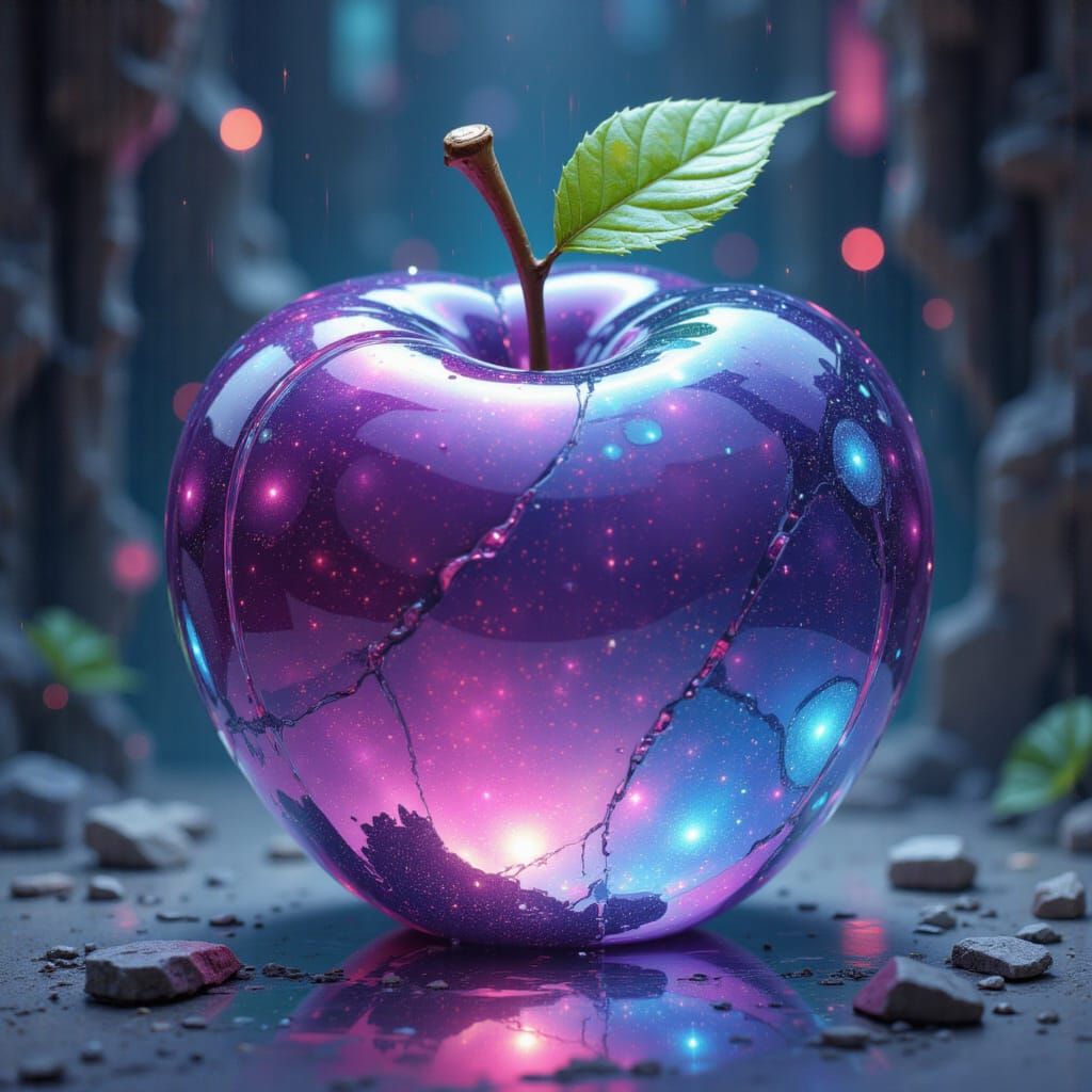 <lora:Muse:1.0> an ethereal glass apple