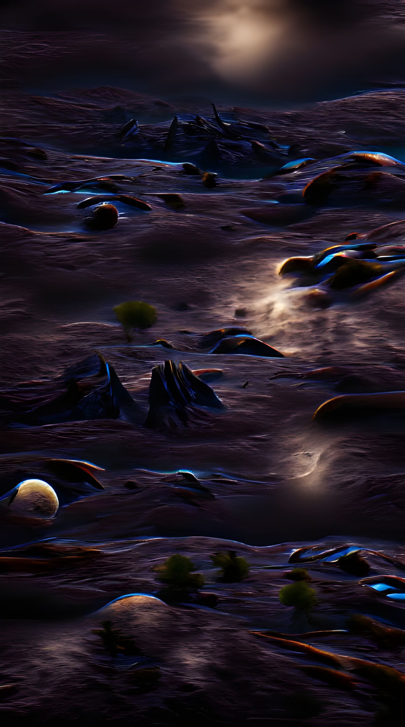 Dark Moon landscape 8k resolution