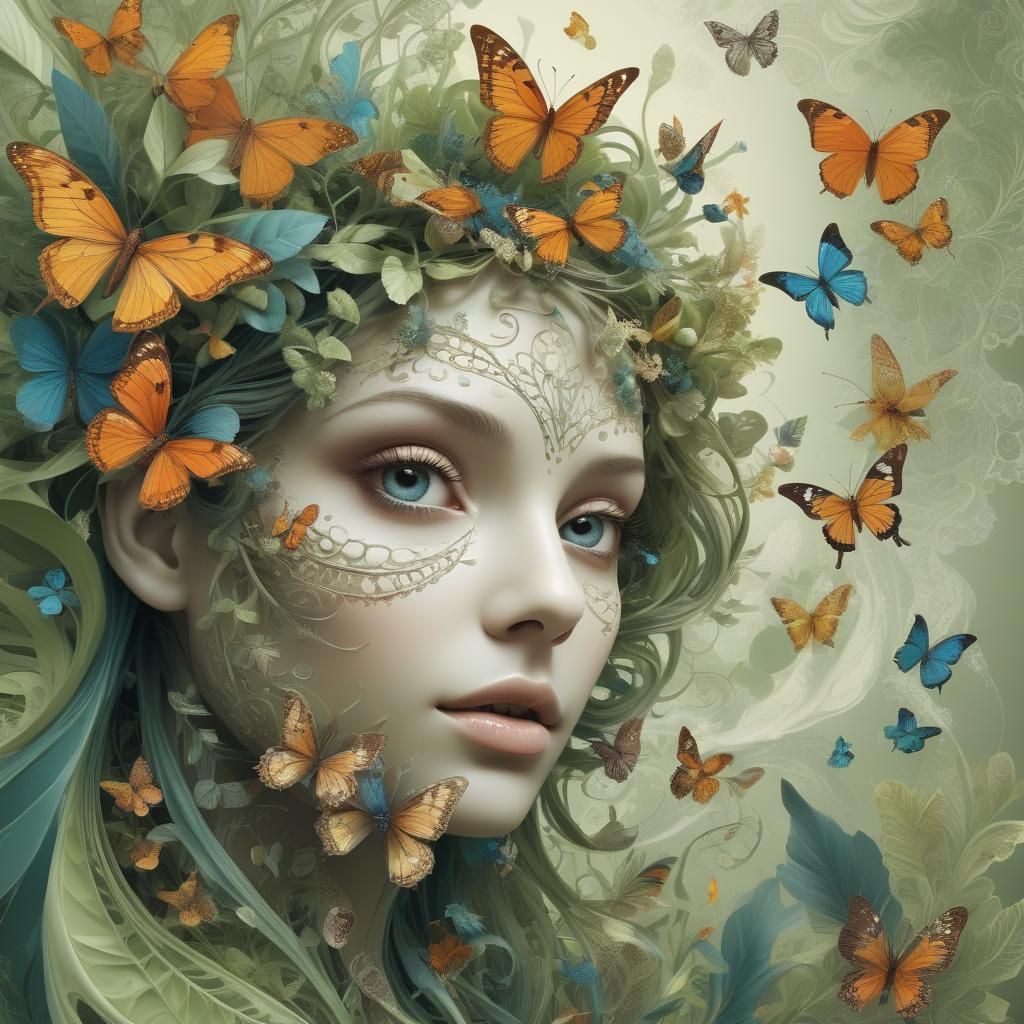 Capture the essence of a lush botanical environment with div...