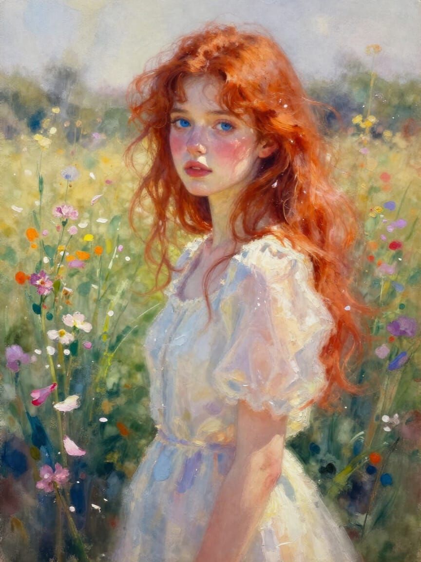 “Crimson Whispers in a Field of Light”  by @Shadow