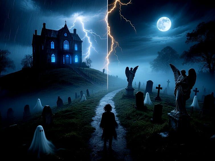 10/8/2025-Haunted Mansion and Grave Yard Art By Archangel Ta...