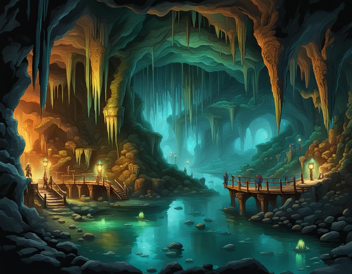 A subterranean cavern lair - AI Generated Artwork - NightCafe Creator