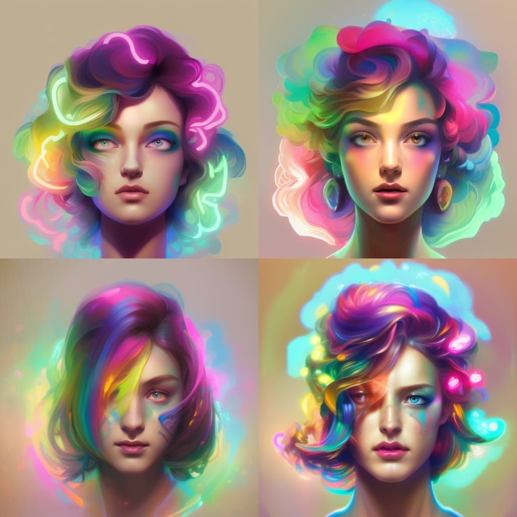 Prismatic Rose, Neon Rainbow, Princess Rainbow Alt Girl