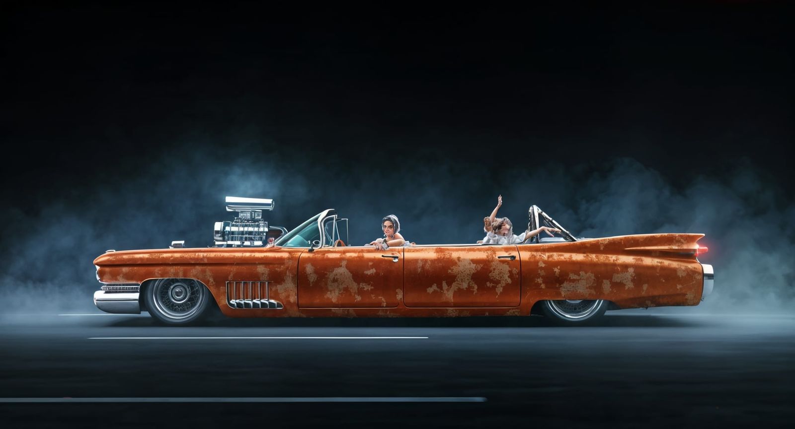 Hyper-Customized Rat rod 1959 Woman Cadillac