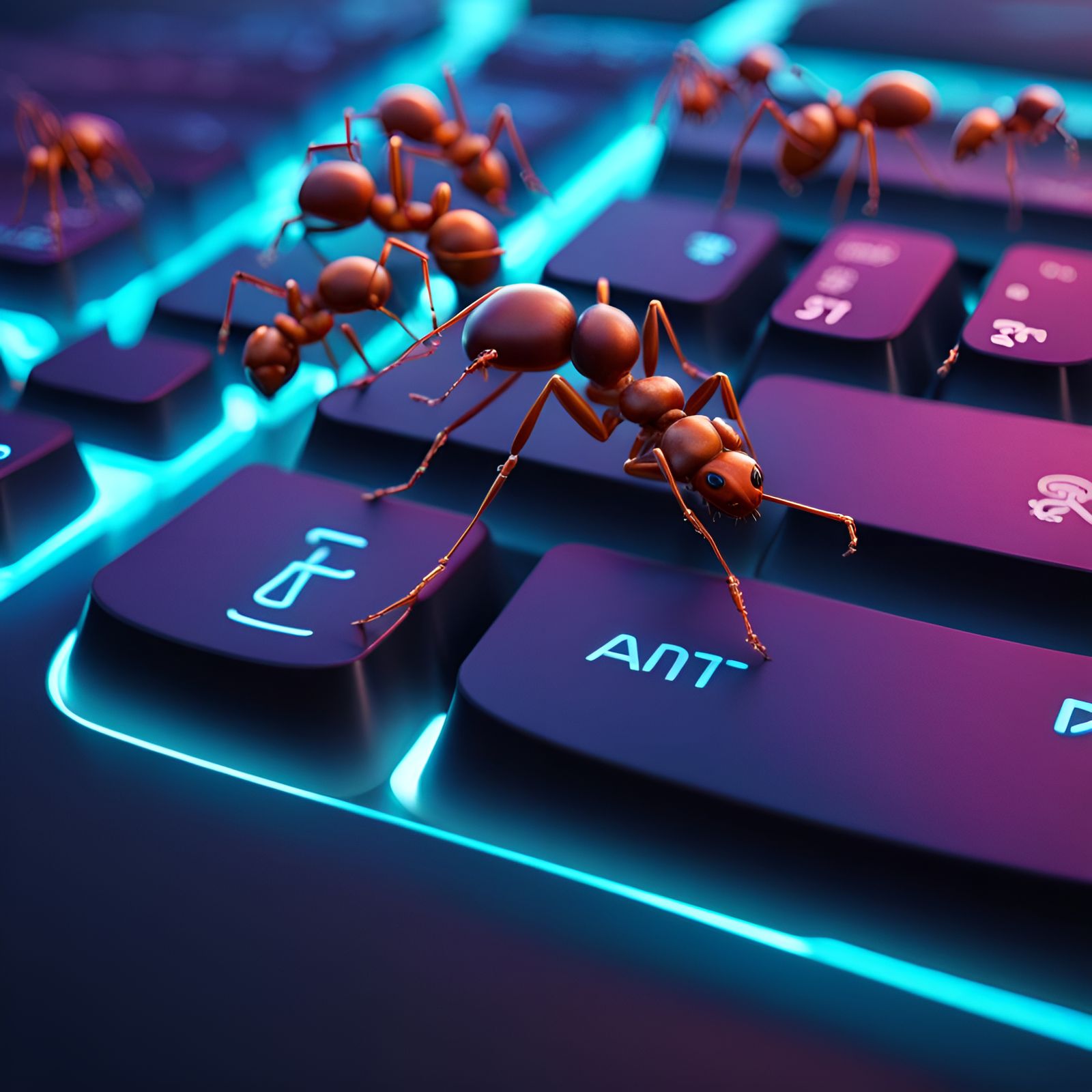 Colourfully ants top on keyboard AI Generated Artwork NightCafe Creator
