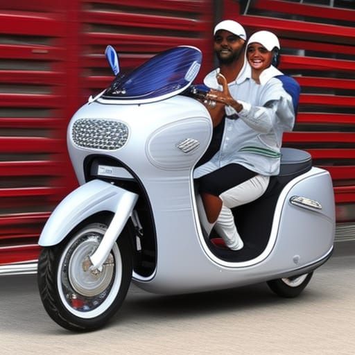 Ein Piaggio Mofa aus led