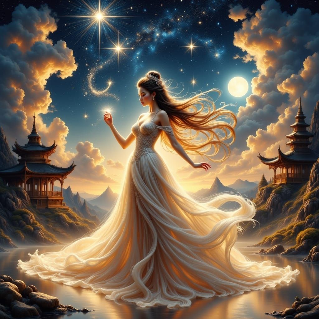 Magical Star Goddess in Starry Pavilion