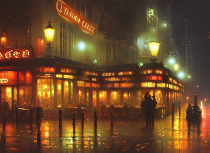 The Night Cafe  by @Just a Dabbler