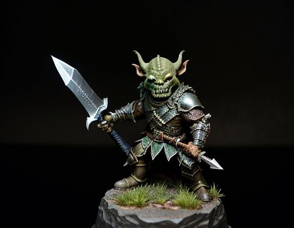 a goblin weilding in a small sword