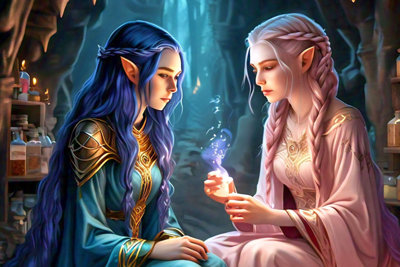 Blue & Pink working in the Magic Lab