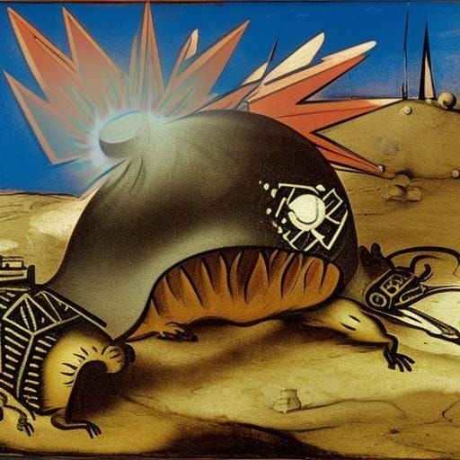 Brave firebreathing hedgehog with friends Dar Veter and Alee...
