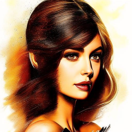 Anime Princess Portrait with Flowing Ink