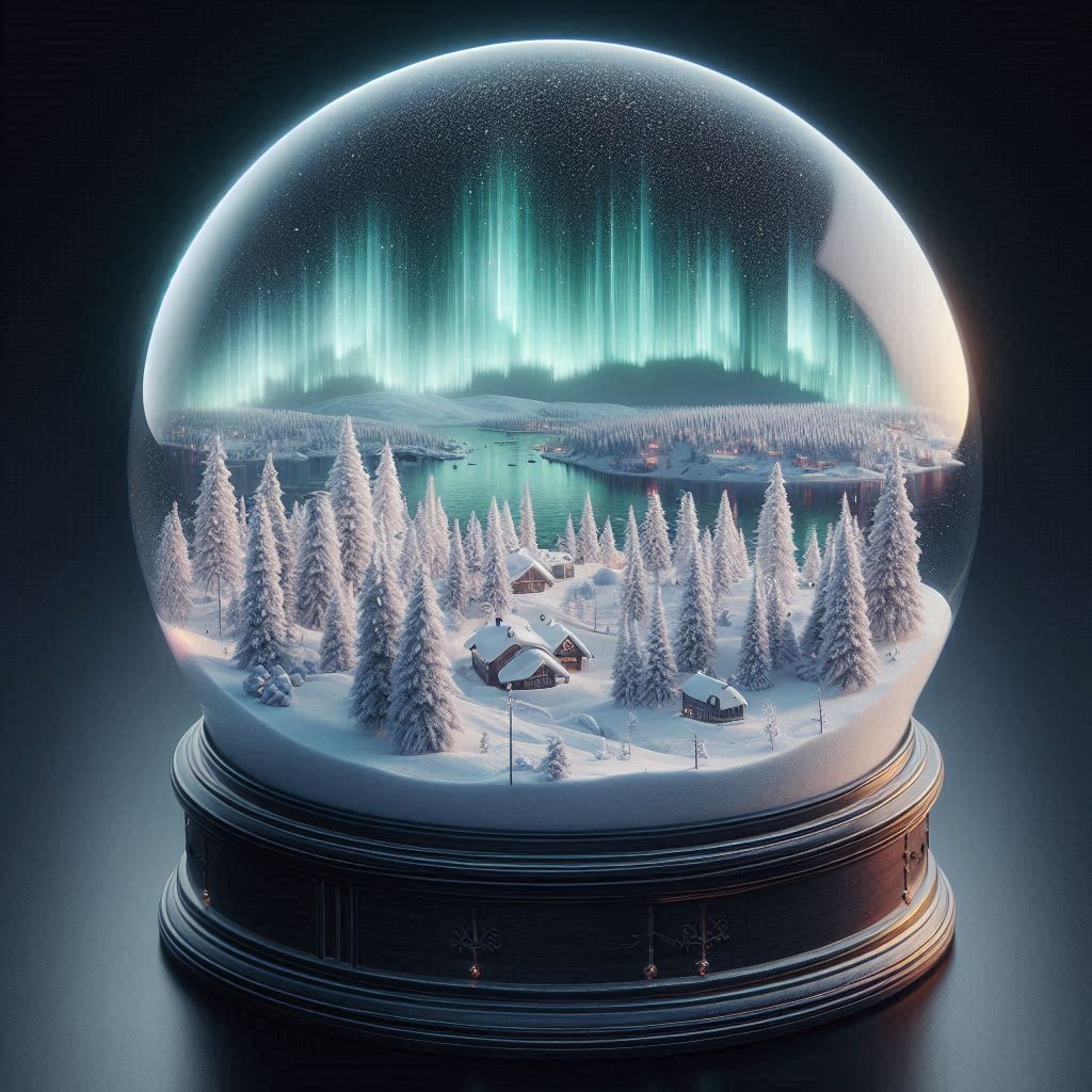 village in a snow globe