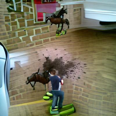 James, stop bloody crashing our cars in our house you horse ...