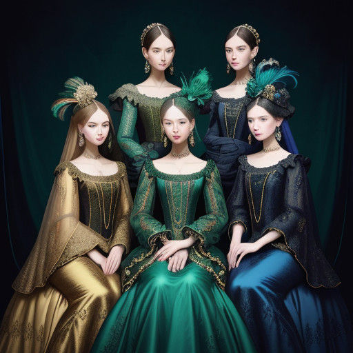 Ethereal Baroque Fashion Captures Six Exotic Beauties in Hyp...