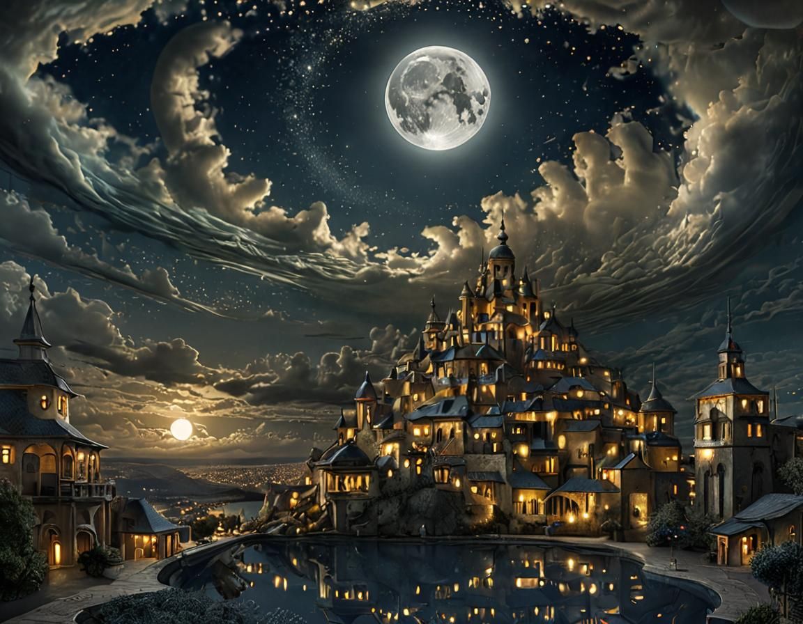 Full Moon Over Lunar Village