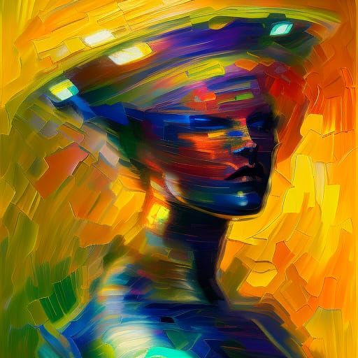 quantum woman of love neo-impressionism expressionist style ...