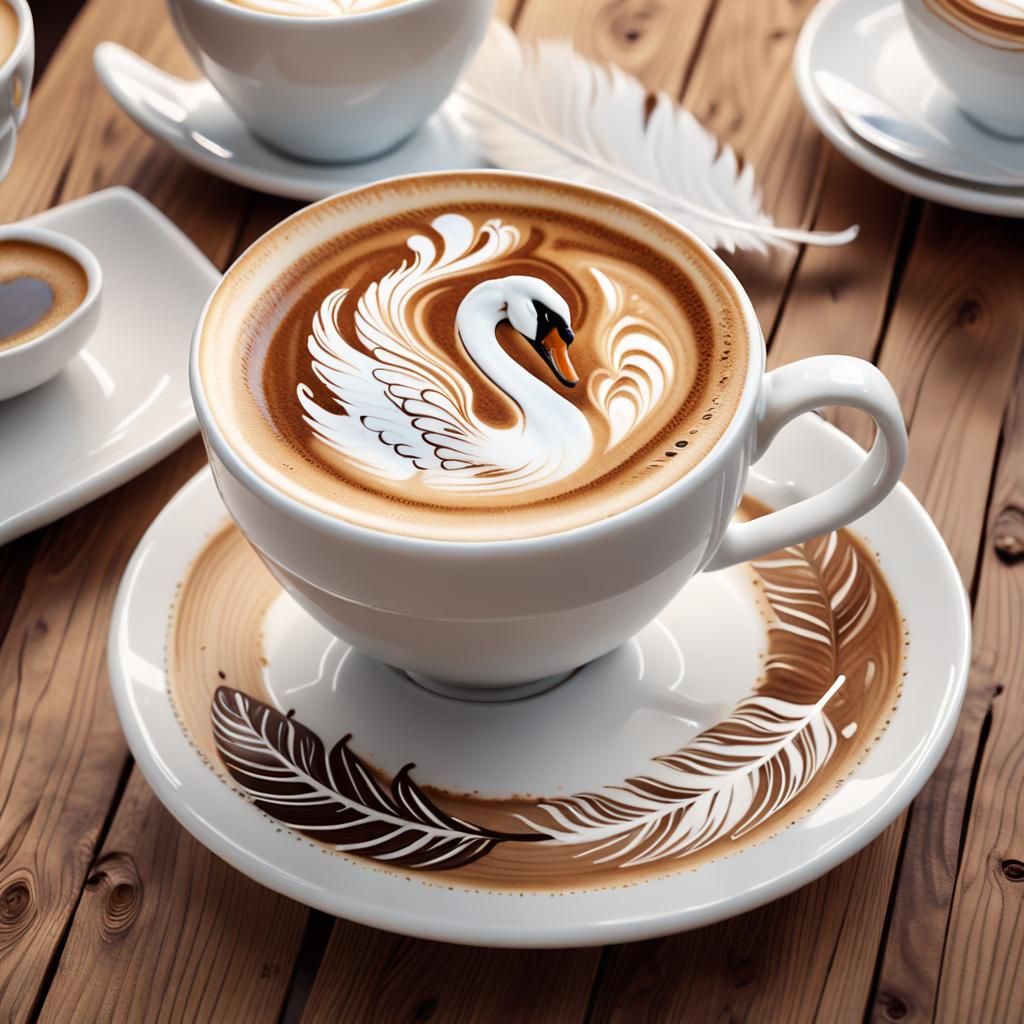 Swan 🦢latte ☕🍼  by @Larisa Aadhya