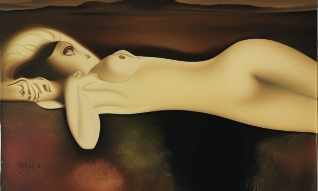 surrealism Salvador Dali matte background melting oil on can...